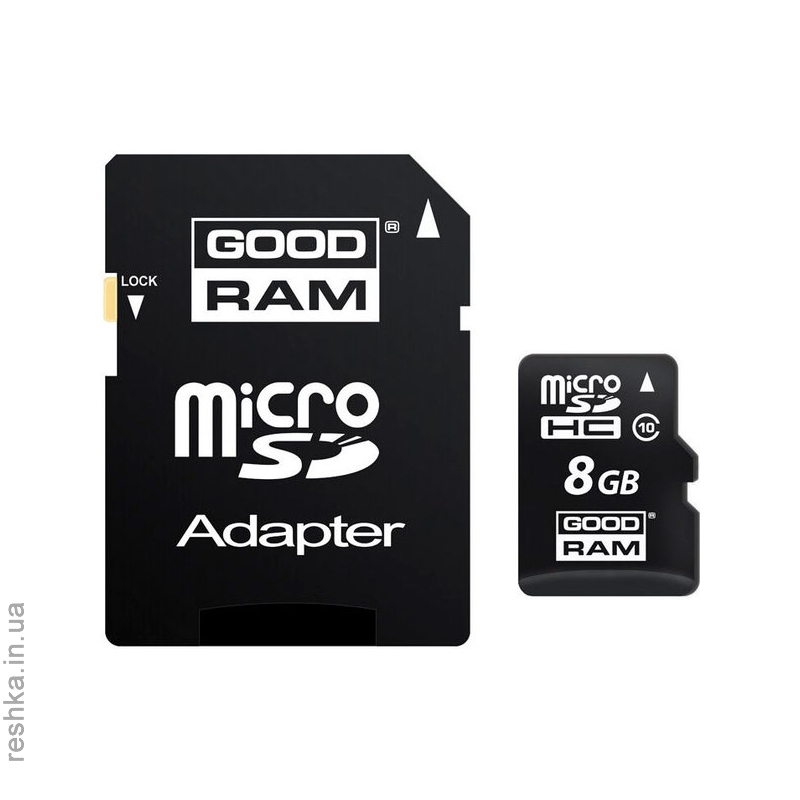 КАРТА ПАМЯТИ GOODRAM MICROSDHC 8 GB CLASS 10 UHS I (+ АДАПТЕР RETAIL 10)