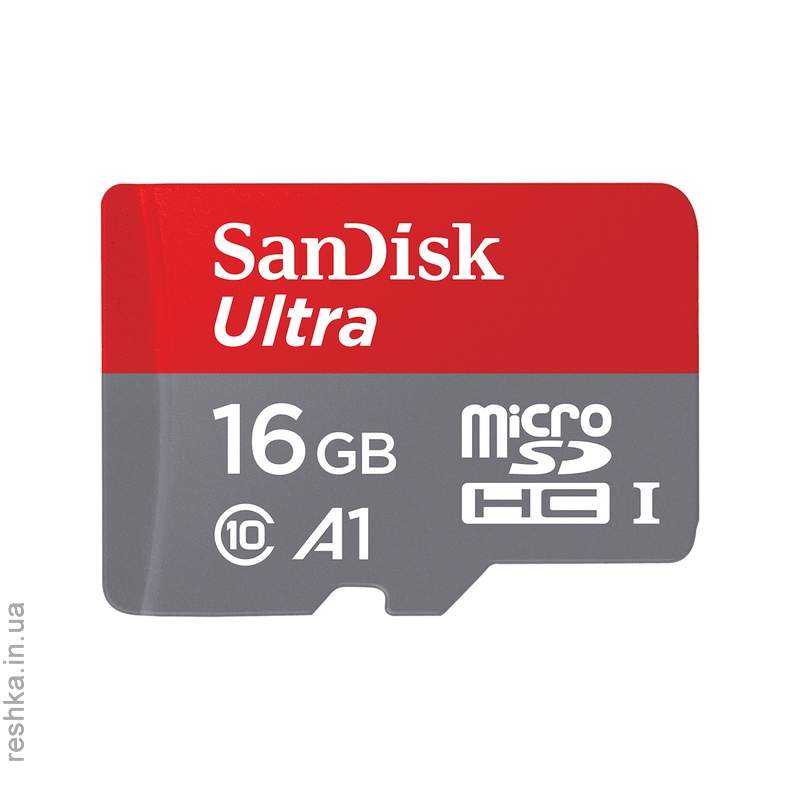 Карта памяти SANDISK microSDHC 16GB Ultra A1 C10 UHS-I 98MB/s+SD