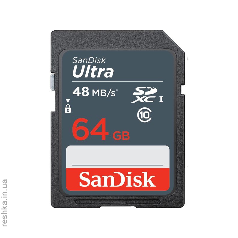 Карта памяти SANDISK SDXC 64GB Ultra Class 10 UHS-I 48MB/s