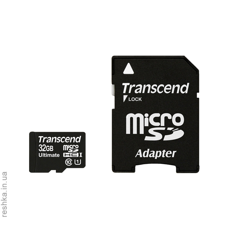 Карта памяти Transcend microSDHC 32 GB Class 10 UHS-I Ultimate (X600) (+ адаптер)