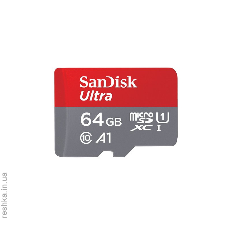 Карта памяти SANDISK microSDXC 64GB Ultra A1 C10 UHS-I 100MB/s+SD