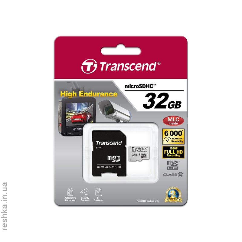 Карта памяти Transcend microSDHC 32 GB Class 10 High Endurance + ad