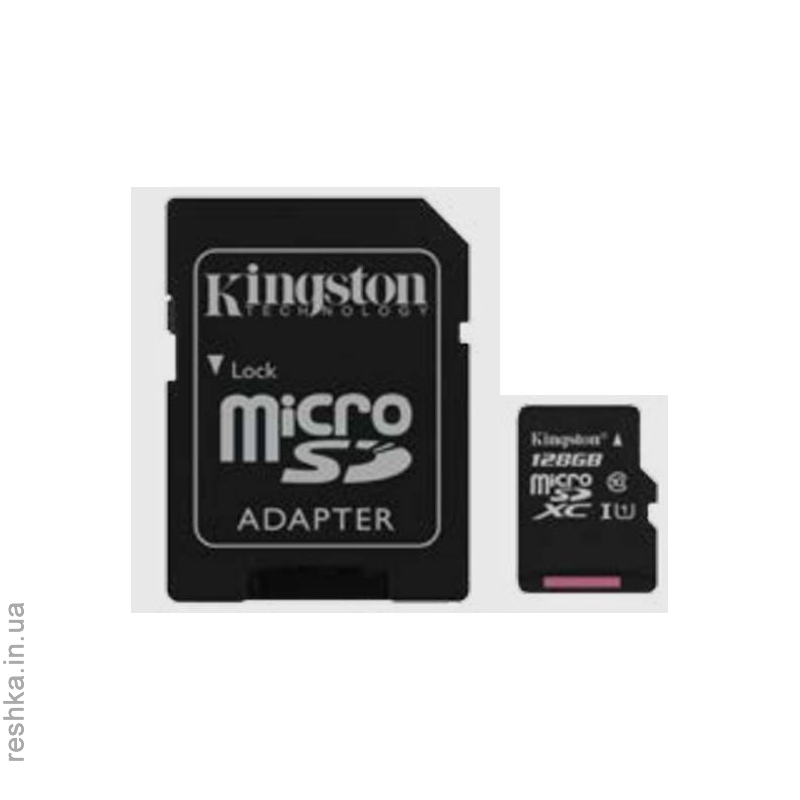 Карта памяти Kingston microSDXC 128 Gb UHS-I+adapter U1 (R45, W10MB/s)