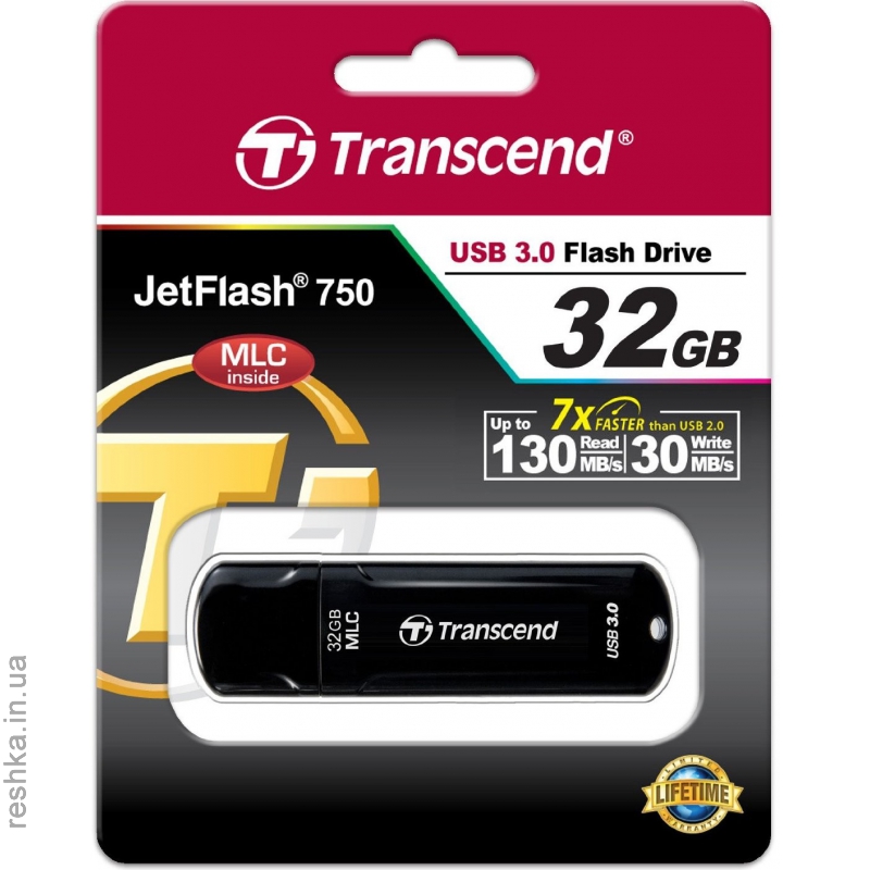Флешка Transcend  JetFlash 750 32GB Black (TS32GJF750K)