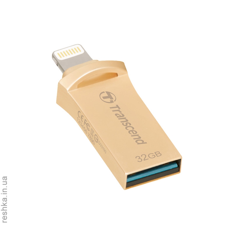 Flash Drive Transcend JetDrive Go 500 32GB, Lightning/USB 3.1 Gold