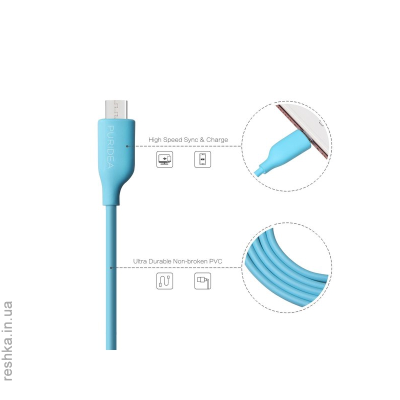 Кабель Puridea L02 - Micro USB - 1.2m Grey