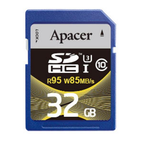 Карта памяти Apacer SDHC 32GB Class 10 UHS-I U3 (R95, W85MB/s)