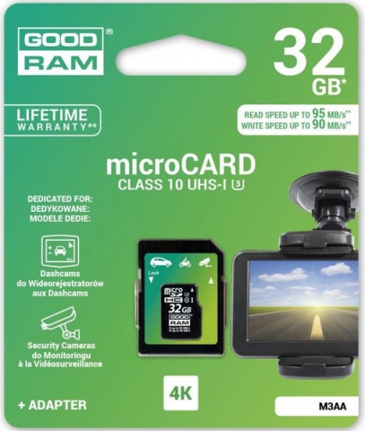 Карта памяти GOODRAM microSDHC 32GB UHS I MLC U3 + ad (R95, W90MB/s)