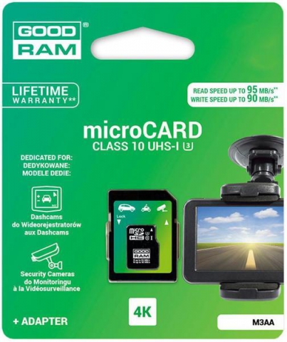 Карта памяти GOODRAM microSDXC 64GB UHS I MLC U3 + ad (R95, W90MB/s)
