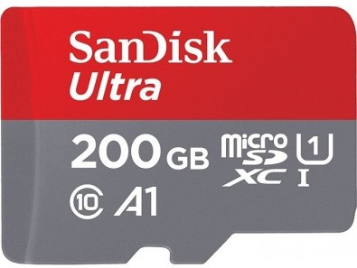 Kарта памяти Sandisk microSDXC 200GB Ultra A1 C10 UHS-I 100MB/s+SD