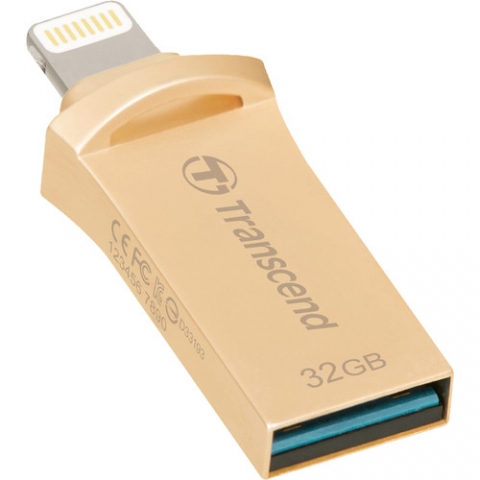 Flash Drive Transcend JetDrive Go 500 32GB, Lightning/USB 3.1 Gold