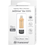 Flash Drive Transcend JetDrive Go 500 64GB, Lightning/USB 3.1 Gold